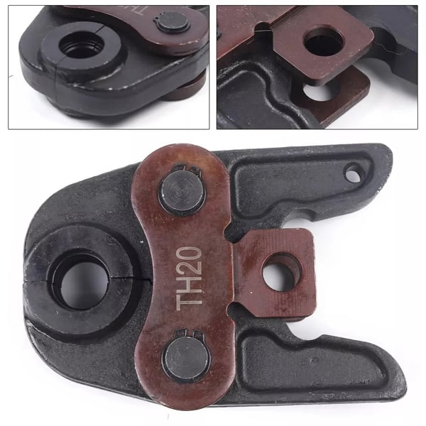Hydraulisk presskæbe - TH20 - Til PEX/PB rørfittings - 150×101 mm - Maks. åbning 41 mm - Metal - 1 stk - Grå