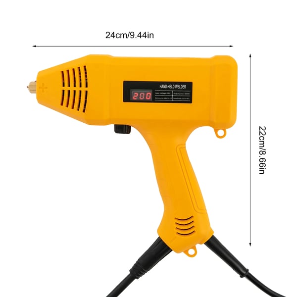 Bærbart svejsesæt - Elektrisk svejsepistol - 0,6–3,2 mm elektroder - 2–14 mm materialetykkelse - 220 V - 2 m ledning, 1,2 m jordkabel - Orange