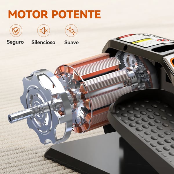 Mini elliptisk tränare - Elektrisk crosstrainer - 12 hastigheter - Tyst - Manuell & Auto - Fjärrkontroll - LED-skärm - Svart