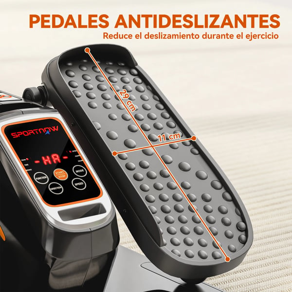 Mini elliptisk tränare - Elektrisk crosstrainer - 12 hastigheter - Tyst - Manuell & Auto - Fjärrkontroll - LED-skärm - Svart