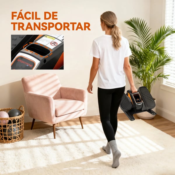 Mini elliptisk tränare - Elektrisk crosstrainer - 12 hastigheter - Tyst - Manuell & Auto - Fjärrkontroll - LED-skärm - Svart