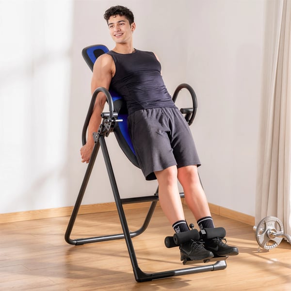 Inversionsbord A90-258 - Fällbart - Höjdjusterbart 140–203 cm - Med Hjul - Säkerhetsbälte - Max 110 kg - Svart
