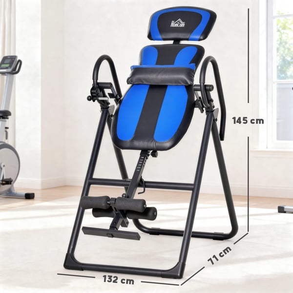 Inversionsbord A90-258 - Fällbart - Höjdjusterbart 140–203 cm - Med Hjul - Säkerhetsbälte - Max 110 kg - Svart