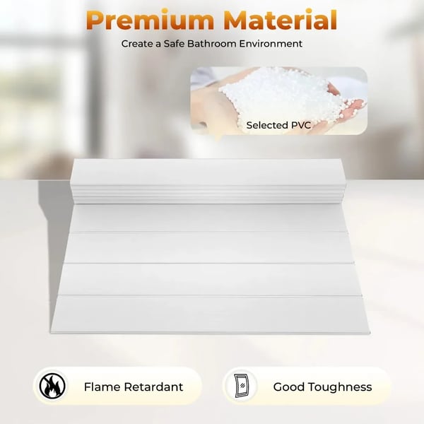 Badekarsdæksel - Sammenklappeligt - 170×75 cm - Isolerende Vandtæt Støvtæt - PVC + Rustfrit Stål - Tåler 80°C - Max 5 kg - Hvid