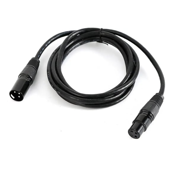 DMX XLR-kabel - 3-polet Han til Hun - 2 m - 10-pak - OFC Kobber - PVC Isolering - Til Scenelys & Lyd - Sort