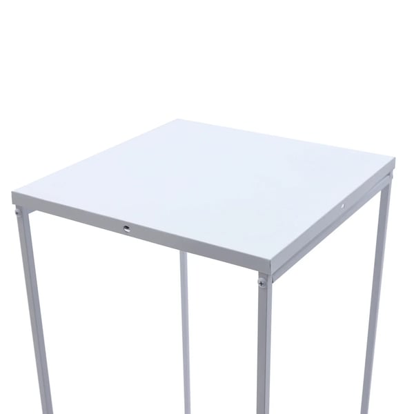 Blomsterstander i jern - Søjlevase piedestal - 4‑pak - 23×23×45 cm - Størrelse L - Bryllupsdekoration og gulvstander - Hvid