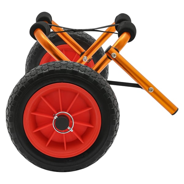 Kajak- og kanovogn - Transportvogn/trolley - Sammenklappelig - Aluminiumsramme - Punkterfri dæk - Bæreevne 80 kg - Størrelse 60×23 cm - Orange/Sort
