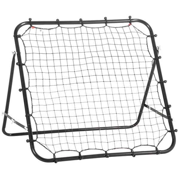 Återstudsnät Rebounder - Träningsnät - Justerbar Vinkel - Metallram - 96×80×96 cm - Svart