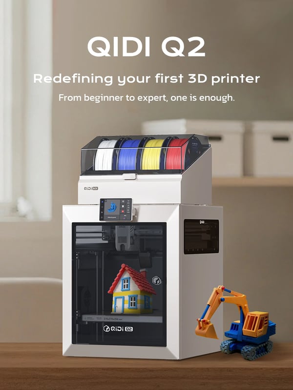 3D-printer - FDM - Lukket kabinet - 65°C opvarmet kammer - AI-kamera - Luftfiltrering - 600 mm/s høj hastighed - CE-certificeret - Hvid
