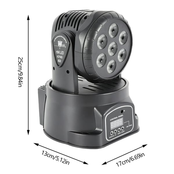 Scenelys - DMX512 Multi-effekt DJ-lys - 105 W - 4-i-1 LED - Stepmotor - 9/14 Kanaler - EU-stik - Sort
