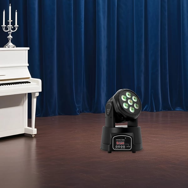 Scenelys - DMX512 Multi-effekt DJ-lys - 105 W - 4-i-1 LED - Stepmotor - 9/14 Kanaler - EU-stik - Sort