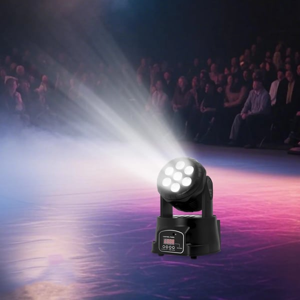 Scenelys - DMX512 Multi-effekt DJ-lys - 105 W - 4-i-1 LED - Stepmotor - 9/14 Kanaler - EU-stik - Sort