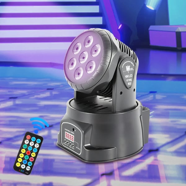 Scenelys - DMX512 Multi-effekt DJ-lys - 105 W - 4-i-1 LED - Stepmotor - 9/14 Kanaler - EU-stik - Sort