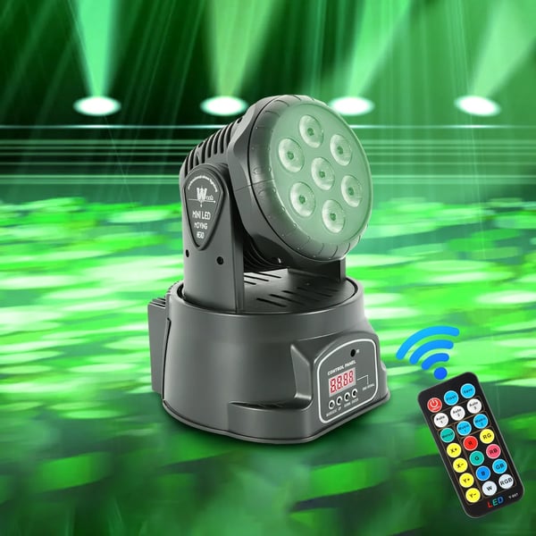 Scenelys - DMX512 Multi-effekt DJ-lys - 105 W - 4-i-1 LED - Stepmotor - 9/14 Kanaler - EU-stik - Sort