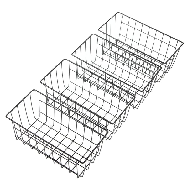 Køkken opbevaringskurve - Vægmonterede - 4-pak - Jern - 8 sømfrie klæbepuder - Bæreevne pr. kurv 5–10 kg