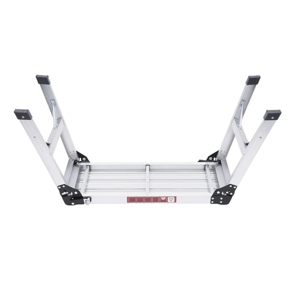 Arbejdsplatform i aluminiumslegering - Foldbar platformstige - 150 kg max belastning - Skridsikker måtte - Sikkerhedslåse - 108×41×50 cm