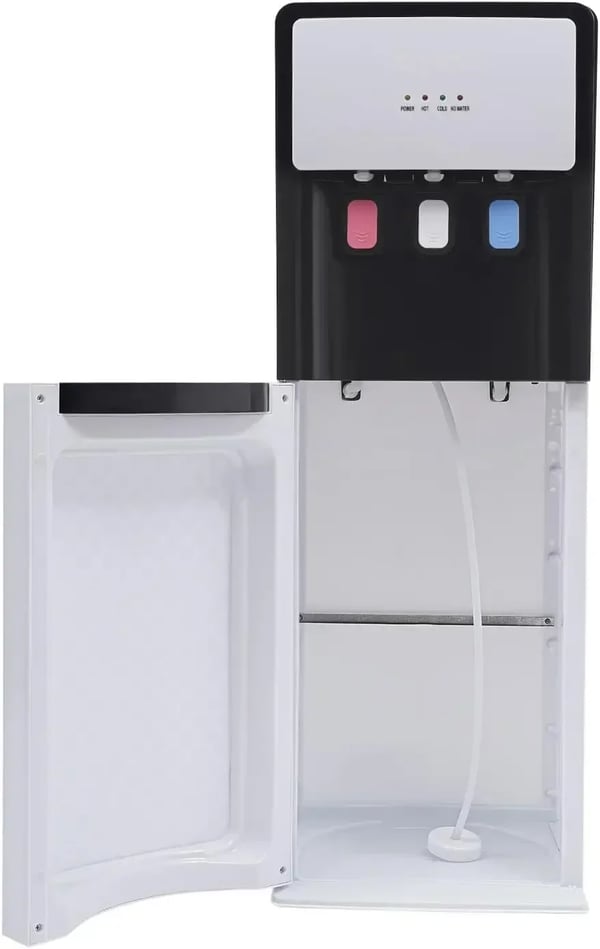 Vanddispenser - Gulvstående bundpåfyldt vandkøler - Varm & kold - Effekt 500 W - Tank 5 L - EU-stik 220 V - Hvid