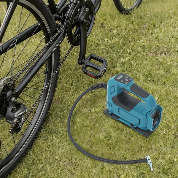 Luftkompressor til bil- og cykeldæk - Trådløs 20V dækpumpe - 250W - Max 450 psi - Uden batteri - 55–100 L/min - Kobbermotor - Grøn/Sort