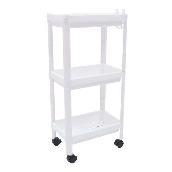 Keittiövaunu - Rullattava Säilytyshylly - 3 Tasoa - 4 360° Pyörää - PP-Muovi - 5 kg/Taso - 36×22,5×79,5 cm