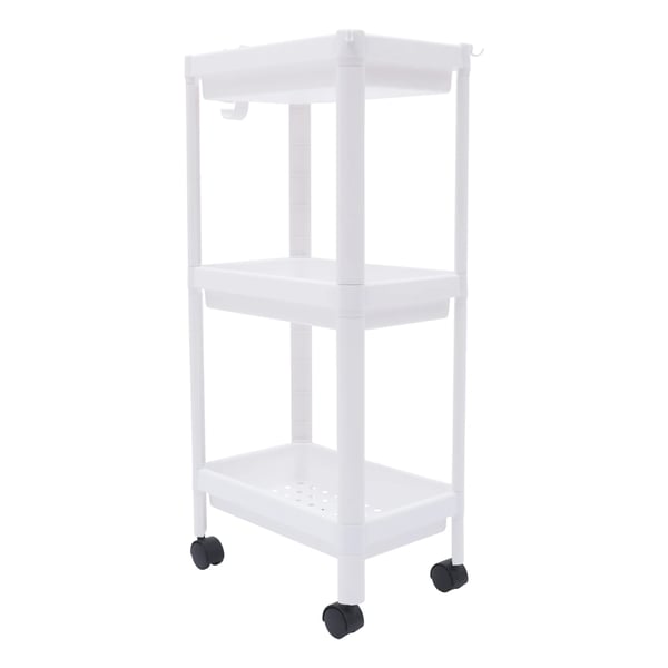 Køkkenvogn - Rullevogn - 3 Etager - 4 360° Hjul - PP-Plast - 5 kg Pr. Hylde - 36×22,5×79,5 cm