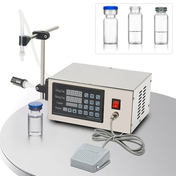 Digital væskepåfyldningsmaskine - GFK-280 Automatisk flaskepåfylder - 5–2000 ml - LED-display - 40 W - Til parfume, olie, vand, mælk - Lysegrå
