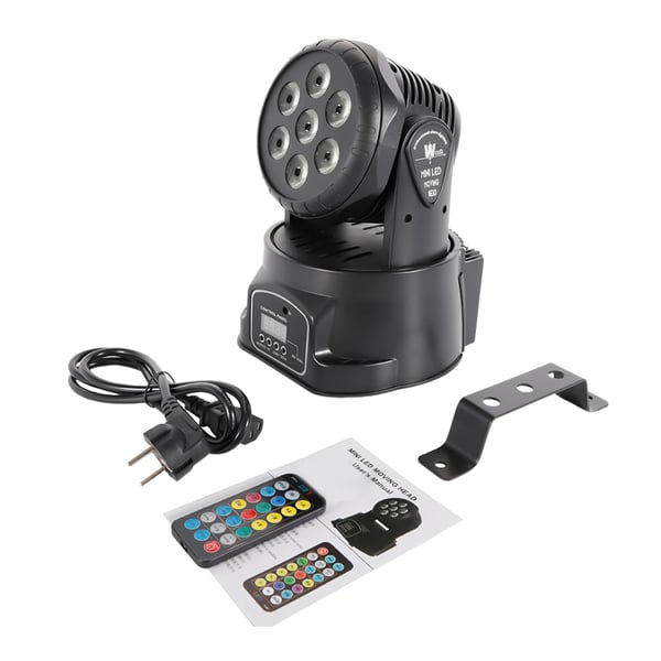 LED discolampa - Moving Head - 105 W - RGB - DMX-styrning - Fjärrkontroll - AC-drift - Svart