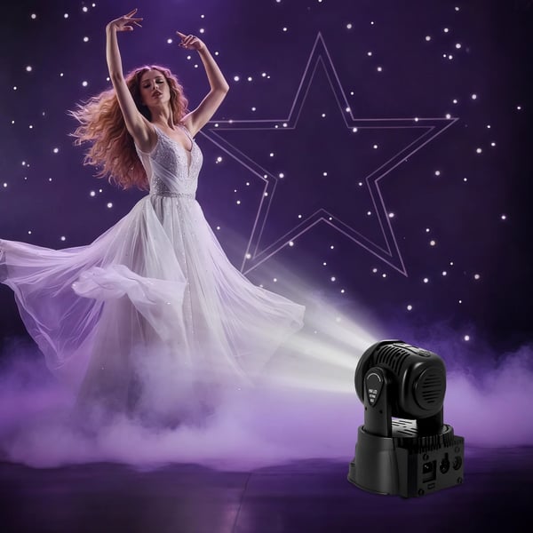 LED diskolys - Moving Head - 105 W - RGB - DMX-styring - Fjernbetjening - AC-drift - Sort