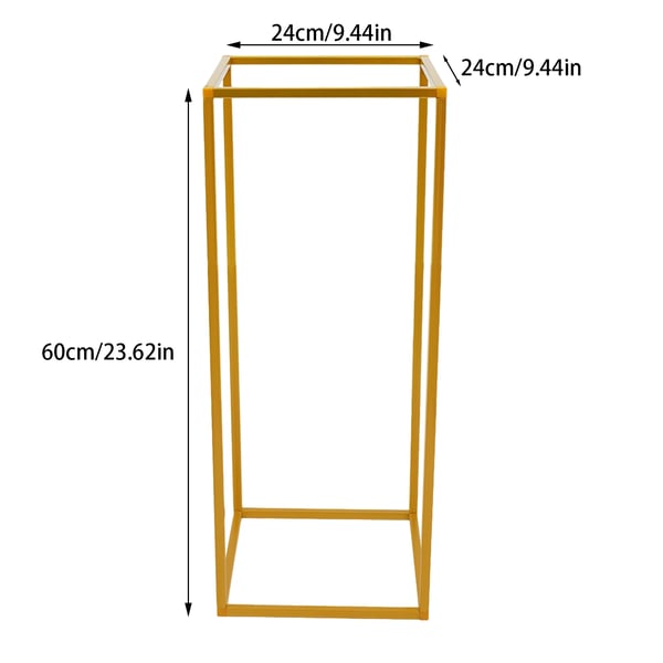 Blomsterstativ - Geometrisk bordstativ - 10-pak - Højde 60 cm - Bund 24×24 cm - Jern - Max 10 kg - Bryllup & Fest - Guld