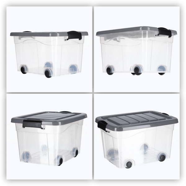 Opbevaringskasse - Plastboks - Til legetøj og småting - Genanvendelig - Multifunktion - Størrelse S - Lysegrå