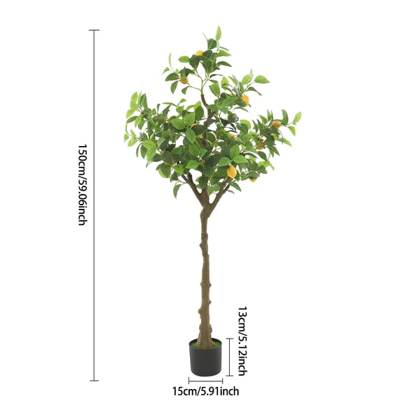 Kunstigt citrontræ - Træ i potte - Gulvplante - Udendørs dekoration - Til forlovelse & udstilling - Grøn