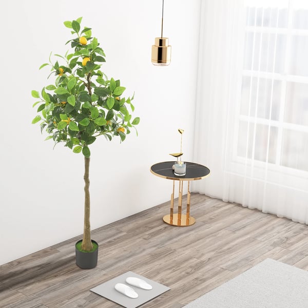 Kunstigt citrontræ - Træ i potte - Gulvplante - Udendørs dekoration - Til forlovelse & udstilling - Grøn