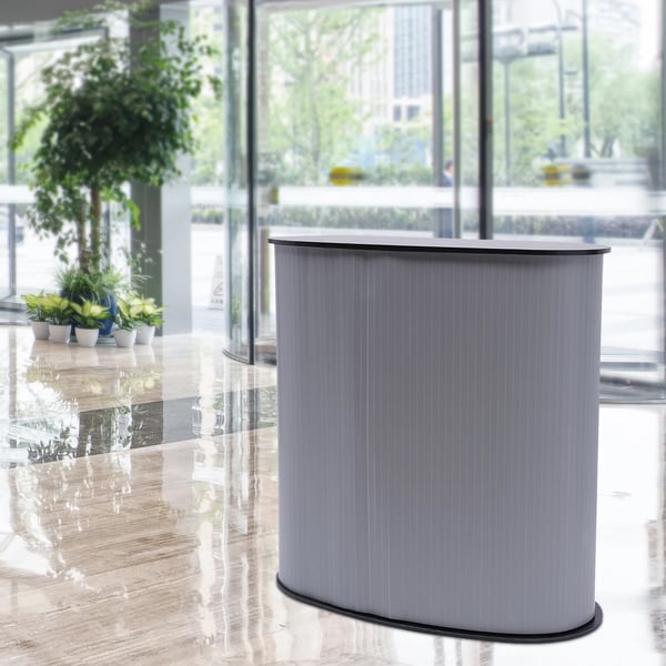 Udstillingsdisk - Messedisk - Plast og sort træ - Bæreevne 50 kg - Størrelse 40×90×90 cm - Sort