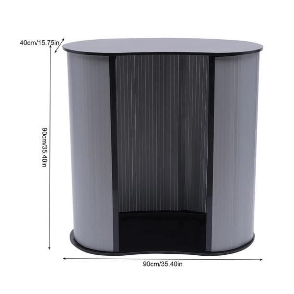 Udstillingsdisk - Messedisk - Plast og sort træ - Bæreevne 50 kg - Størrelse 40×90×90 cm - Sort