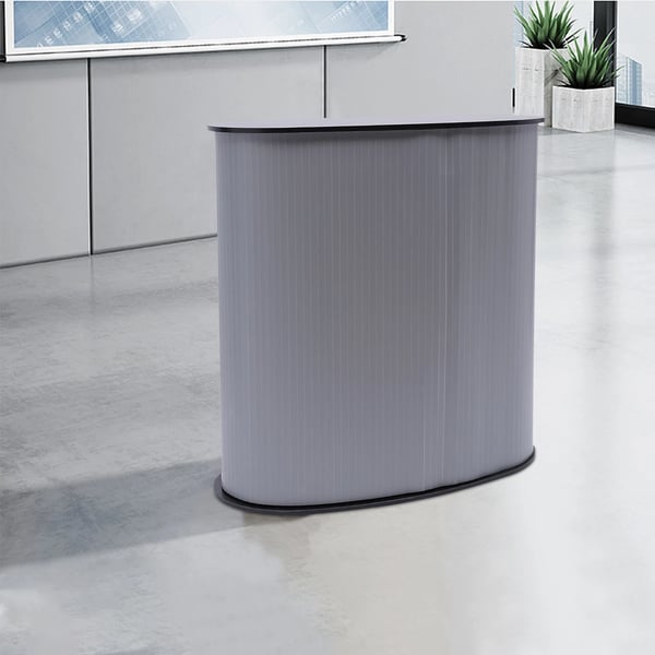 Udstillingsdisk - Messedisk - Plast og sort træ - Bæreevne 50 kg - Størrelse 40×90×90 cm - Sort