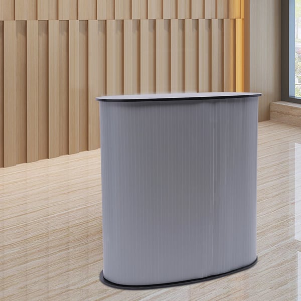 Udstillingsdisk - Messedisk - Plast og sort træ - Bæreevne 50 kg - Størrelse 40×90×90 cm - Sort