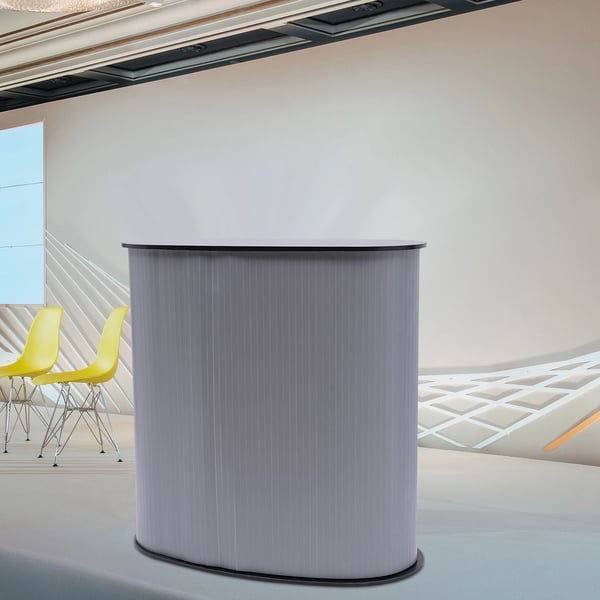 Udstillingsdisk - Messedisk - Plast og sort træ - Bæreevne 50 kg - Størrelse 40×90×90 cm - Sort
