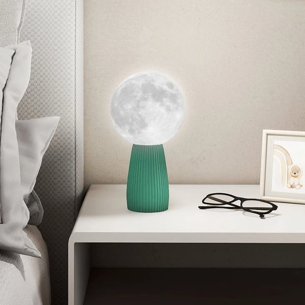 Set med 3 3D nattbordslampor - LED nattbordslampa - Måne/Jorden/Saturnus - Dimbart - USB 5V - Tryckknapp - ABS-plast - Vit