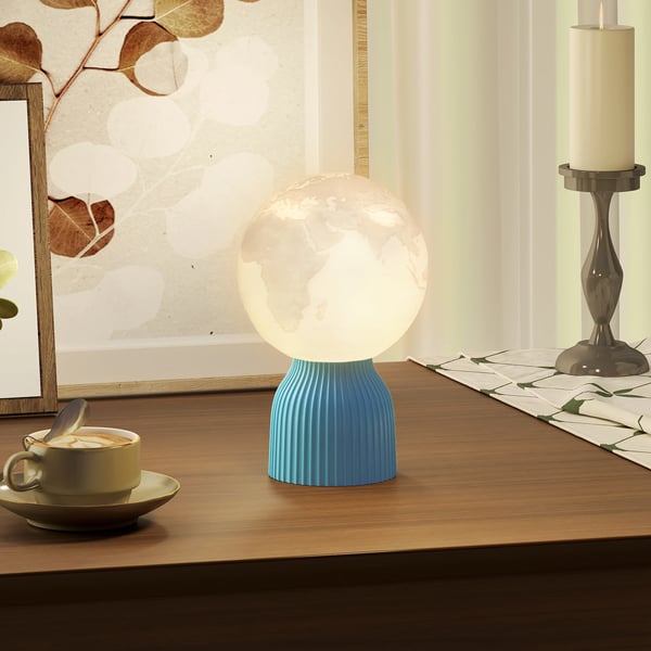 Set med 3 3D nattbordslampor - LED nattbordslampa - Måne/Jorden/Saturnus - Dimbart - USB 5V - Tryckknapp - ABS-plast - Vit