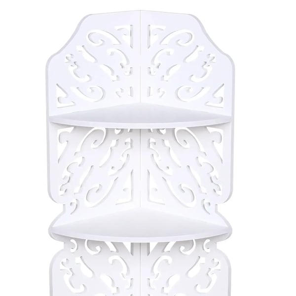 Badeværelse/køkken hjørnehylde - Fritstående opbevaring med 4 hylder - 19×19×80 cm - PVC - Bæreevne 15 kg - Hvid