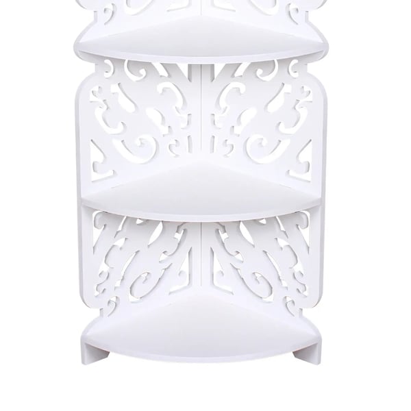 Badeværelse/køkken hjørnehylde - Fritstående opbevaring med 4 hylder - 19×19×80 cm - PVC - Bæreevne 15 kg - Hvid