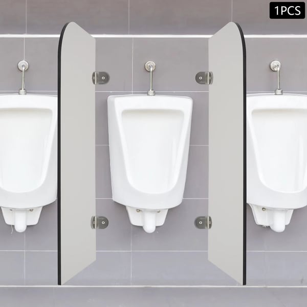 Pissoirskærm - Væghængt urinalskiller - Rustfrit stål - Vandtæt - Afrundede hjørner - Moderne design - Lysegrå