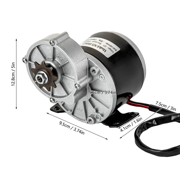 Elektrisk DC-motor - Gearmotor - 250 W 12 V - Børstet - Op til 100 kg belastning - Til scooter, elcykel, el-køretøj - CE