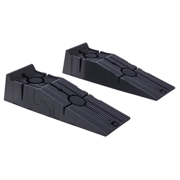 Bilramper - Set med 2 plastramper - Maxbelastning 3 t - För personbilar & små skåpbilar - 91×30×21 cm - Svart