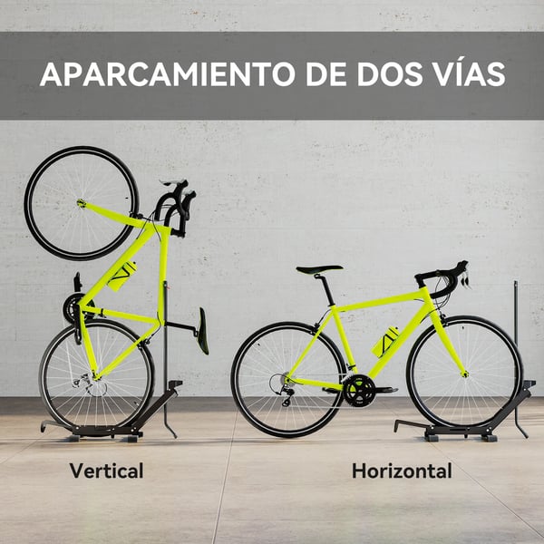 Cykelställ - Golvparkeringsställ - Hopfällbart - Portabelt - Stål - 75×41×81 cm - För hem, garage och verkstad - Svart