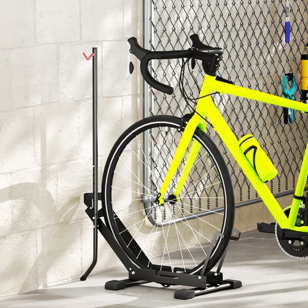 Cykelställ - Golvparkeringsställ - Hopfällbart - Portabelt - Stål - 75×41×81 cm - För hem, garage och verkstad - Svart