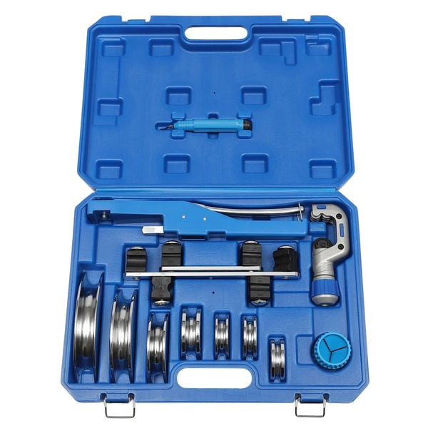 Rørbukker - Manuel CT-999F - Kapacitet 6–22 mm - Bukker 0–90° - Med rørskærer - Til kobber og aluminium - Rustfrit stål - Blå