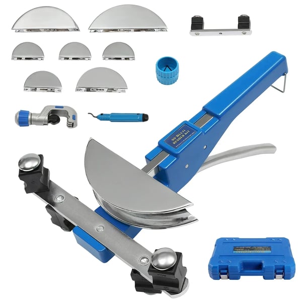 Rørbukker - Manuel CT-999F - Kapacitet 6–22 mm - Bukker 0–90° - Med rørskærer - Til kobber og aluminium - Rustfrit stål - Blå