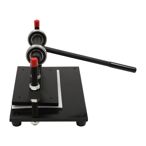 Manuel læderpresse 2 ton - Stans- og skæremaskine - Fødebredde 31 cm - Slaglængde 15 mm - Tykkelse 0–100 mm - Silicium-manganstål & nylon - Sort