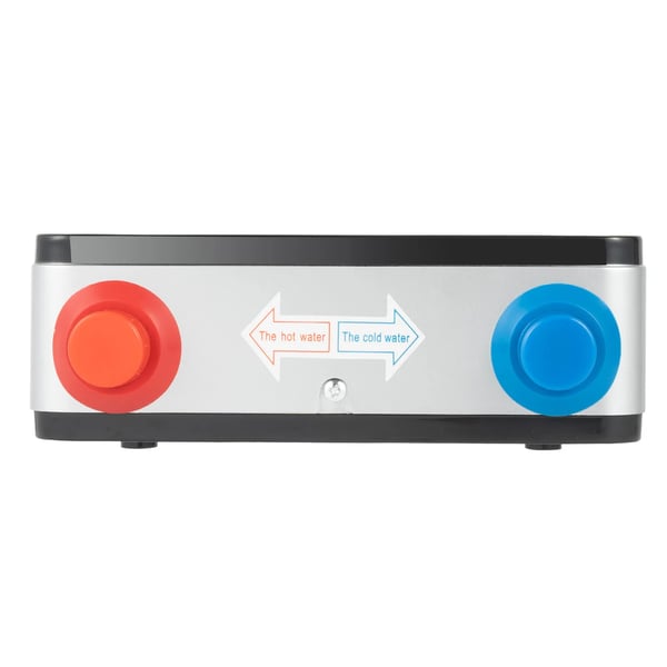 Elektrisk gennemstrømsvandvarmer - Brusesystem - 6500 W - 30–55 °C justerbar - IPX4 - 220 V/50 Hz - Rustfrit stål - Sort