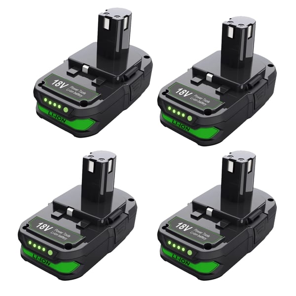 18V Li-ion Työkalun Akku - Vara-akku Malleille P107 P108 RB18L50 - 3000mAh - 4 Kpl - Johdottomiin Työkaluihin - Vaaleanpunainen